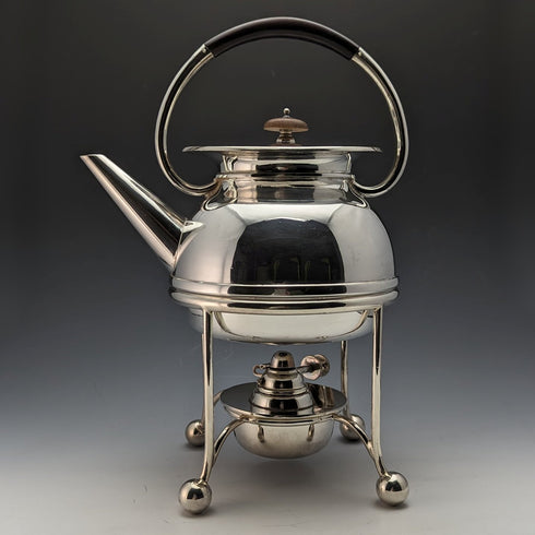 1930年頃 英国ヴィンテージ シルバープレート製 ケトル&バーナースタンドセット George Wish