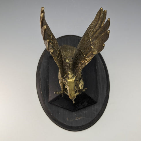 古董黃銅禿頭鷹懷錶架帶木底座