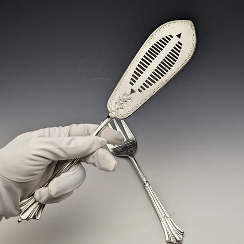 19世紀後半 英国アンティーク シルバープレート製 サーバーセット GOLDSMITHS & SILVERSMITHS