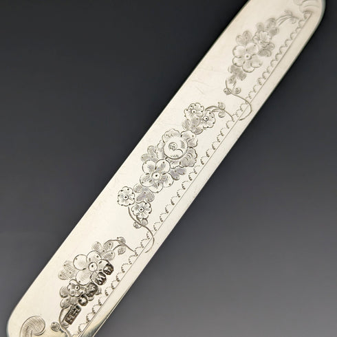 1864 British Antique Sterling Silver Dessert Cutlery 12 Pair Set Total 912g Wooden Boxed Harrison Brothers & Howson