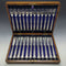 Around 1890 British antique silver plated cutlery 12 pair set in wooden box William Gallimore