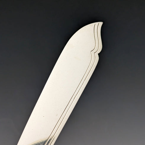 Around 1890 British antique silver plated cutlery 12 pair set in wooden box William Gallimore