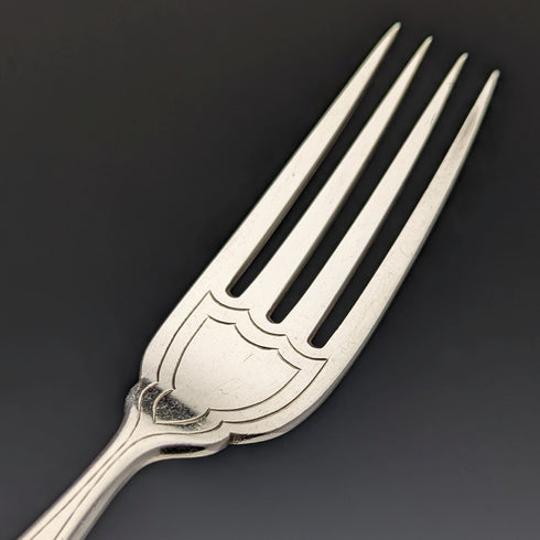 Around 1890 British antique silver plated cutlery 12 pair set in wooden box William Gallimore