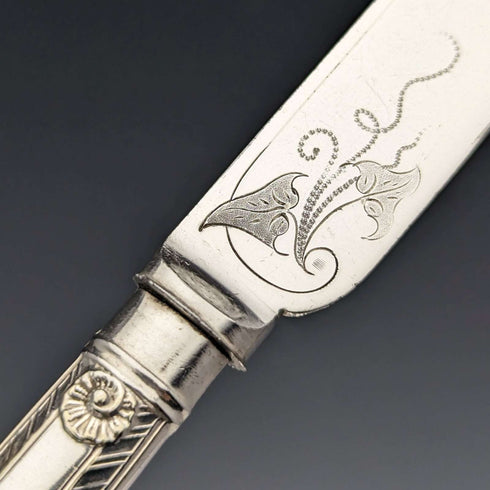 1900 年左右英國古董鍍銀餐具 12 對套裝木盒 Walker & Hall