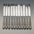 Around 1878 British antique silver plated cutlery set of 11 knives and 12 forks in a wooden box William Gallimore