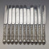 Around 1878 British antique silver plated cutlery set of 11 knives and 12 forks in a wooden box William Gallimore