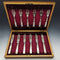 1890 年左右英國古董白色珍珠貝柄餐具 6 對套裝木盒 Joseph Elliot