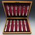 1890 年左右英國古董白色珍珠貝柄餐具 6 對套裝木盒 Joseph Elliot