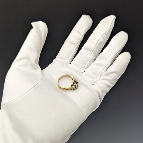 1972年英國復古珠寶鑽石K9金戒指(11號)訂婚戒指