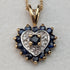 英國復古珠寶 K9 金和藍寶石心形吊墜項鍊