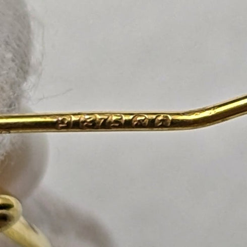 英国ヴィンテージジュエリー K9ゴールド&パール ピアス