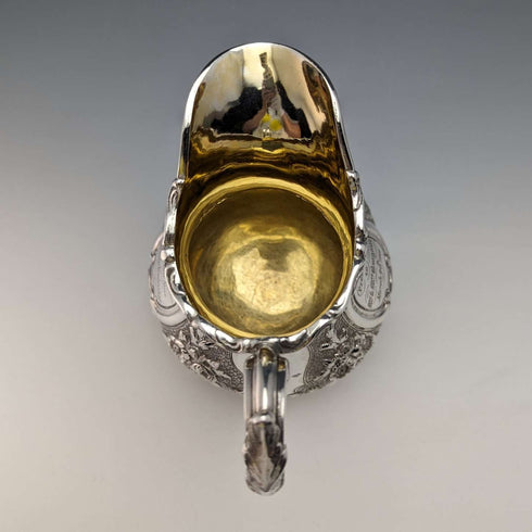 1860 British Antique Sterling Silver Cream Jug 266g Robert Harper