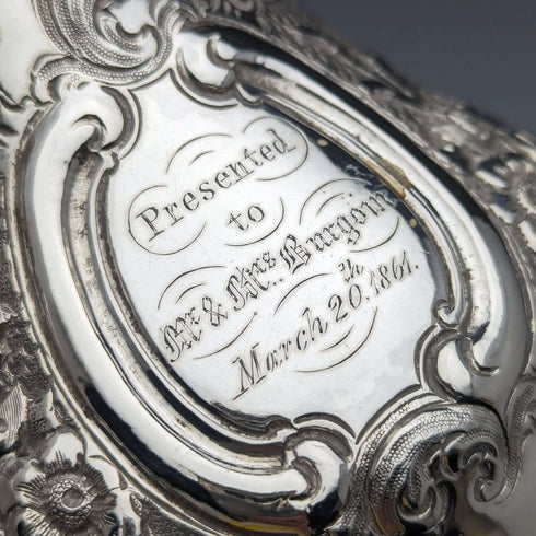 1860 British Antique Sterling Silver Cream Jug 266g Robert Harper