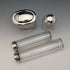 Around 1924 British Vintage Sterling Silver Lid Glass Bottle Set of 4