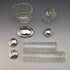 Around 1924 British Vintage Sterling Silver Lid Glass Bottle Set of 4
