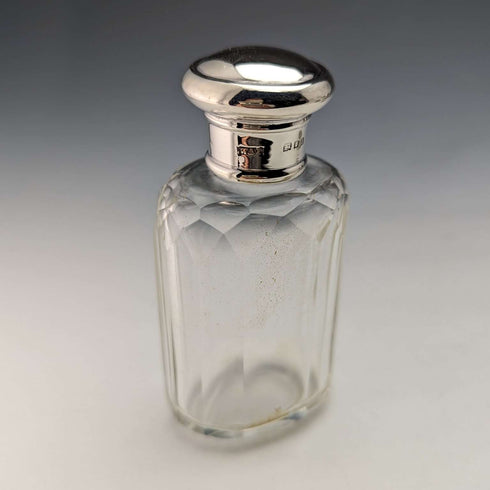 Around 1924 British Vintage Sterling Silver Lid Glass Bottle Set of 4