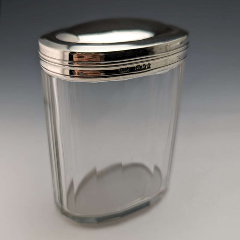 Around 1924 British Vintage Sterling Silver Lid Glass Bottle Set of 4