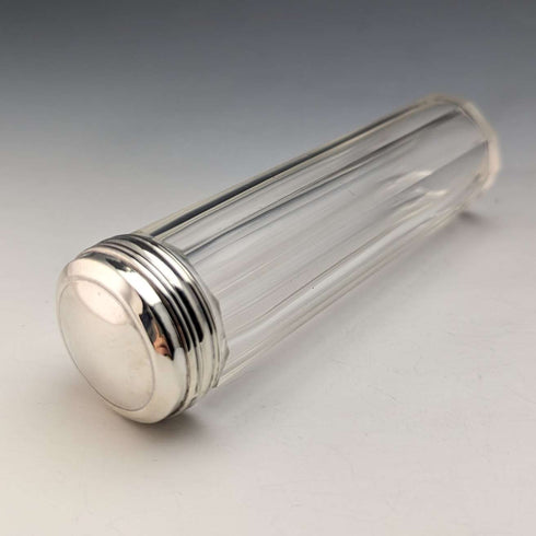 Around 1924 British Vintage Sterling Silver Lid Glass Bottle Set of 4
