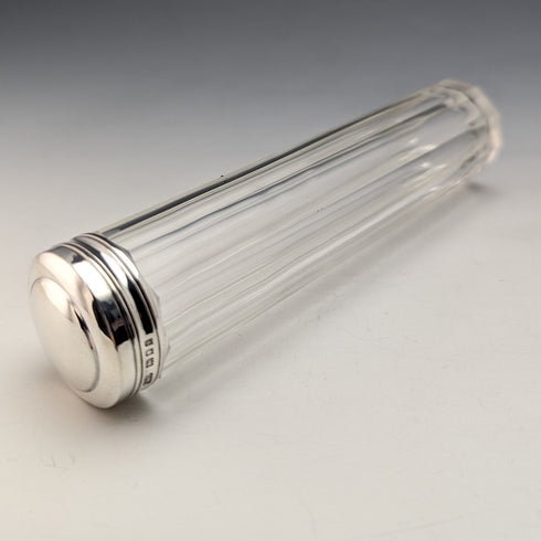 1924 年左右英國復古純銀帶蓋玻璃瓶 4 件套