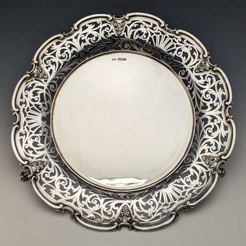 1905 年英國古董純銀耳環 Salva 直徑 26 厘米 484 克 William Mammatt