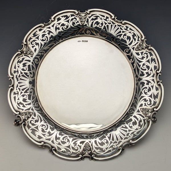 1905 年英國古董純銀耳環 Salva 直徑 26 厘米 484 克 William Mammatt