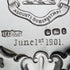1895 British antique sterling silver shell dish with legs 238g James Dixon