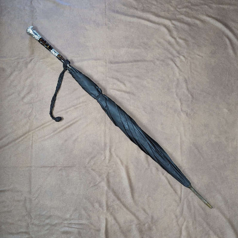 1905年 英国アンティーク 紳士用アンブレラ 純銀&べっ甲風樹脂ハンドル 86cm S.FOX&Co.