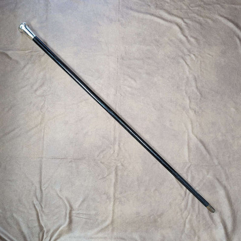 1929年 英国ヴィンテージ 紳士用ステッキ 純銀製 丸ハンドル 91cm