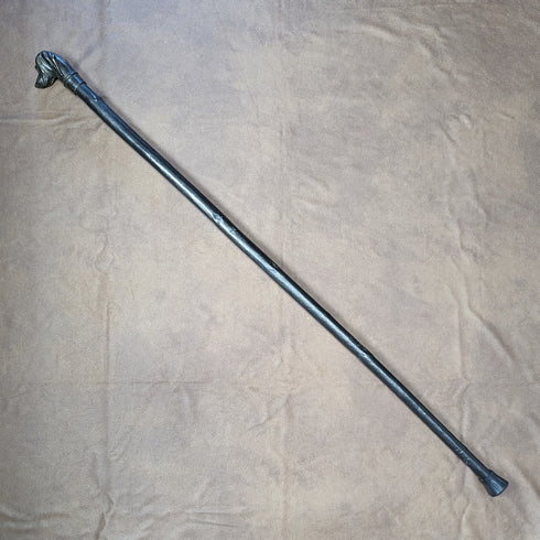 英國復古男式手杖黃銅狗頭手柄 88 厘米