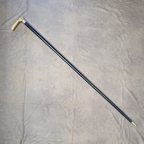 1901 年英國古董手杖純銀裝飾喇叭 L 形手柄 81 厘米