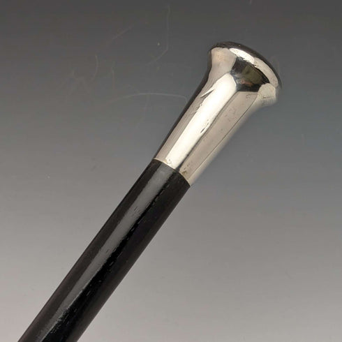 1929年 英国ヴィンテージ 紳士用ステッキ 純銀製 丸ハンドル 91cm