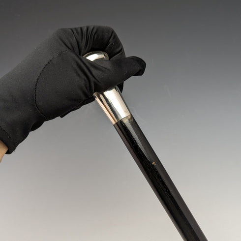 1929 年英國復古男士手杖純銀圓形手柄 91 厘米