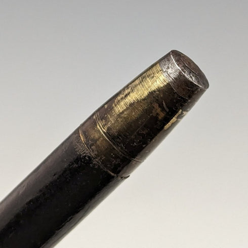 1930 年英國復古男士手杖,黑桿,純銀裝飾弧形手柄,92 厘米