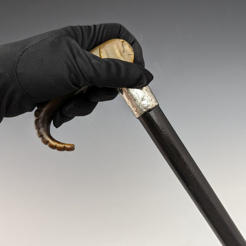 1896 年英國古董男士手杖角大象手柄 86 厘米