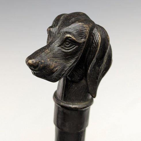 英國復古男式手杖黃銅狗頭手柄 88 厘米