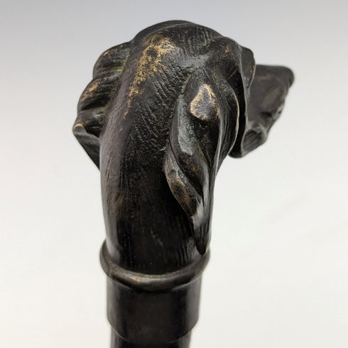 英國復古男式手杖黃銅狗頭手柄 88 厘米