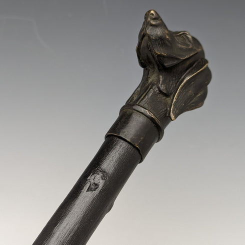 英國復古男式手杖黃銅狗頭手柄 88 厘米