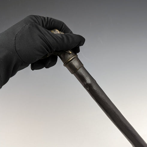 英國復古男式手杖黃銅狗頭手柄 88 厘米