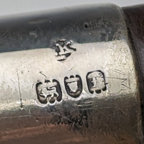 1901 年英國古董手杖純銀裝飾喇叭 L 形手柄 81 厘米