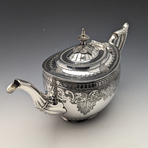 Circa 1900 British antique silver plated teapot Philip Ashberry & Sons