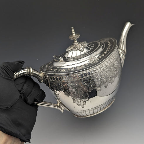 Circa 1900 British antique silver plated teapot Philip Ashberry & Sons