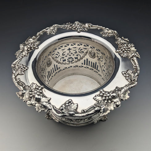 19世紀初頭 英国アンティーク シルバープレート製 マグナムボトルコースター