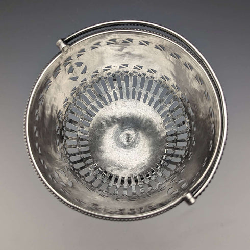 1782 British Antique Georgian Sterling Silver Sugar Basket 190g Robert Hennel