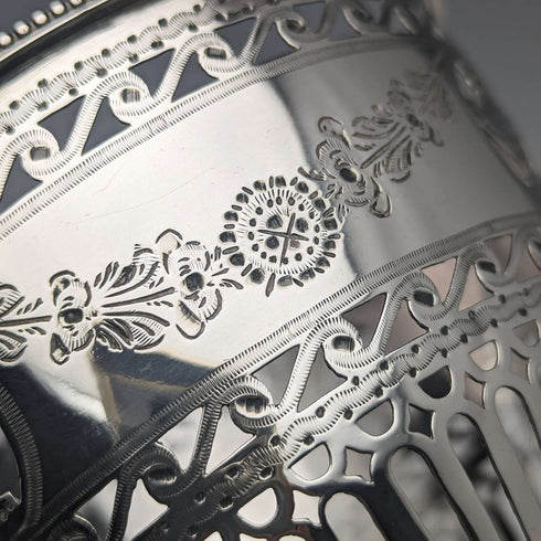 1782 British Antique Georgian Sterling Silver Sugar Basket 190g Robert Hennel