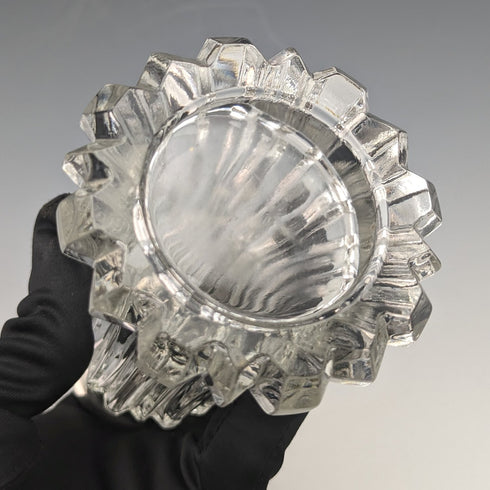 1906 年英國古董雕花玻璃調味品調味品純銀蓋子 WW Harrison