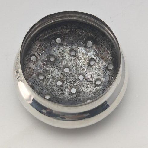 1906 年英國古董雕花玻璃調味品調味品純銀蓋子 WW Harrison