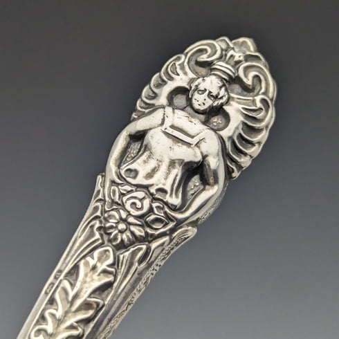 1903年 英国アンティーク 純銀ハンドル シューホーン ボタンフックx2セット Crisford & Norris