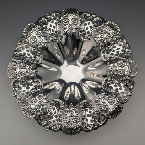 1901年 英国アンティーク 純銀製 脚付きディッシュ 182g William Davenport