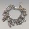 British vintage silver charm bracelet 100g