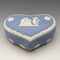 British Vintage Wedgwood Jasperware Heart-shaped Box Holder Pale Blue
